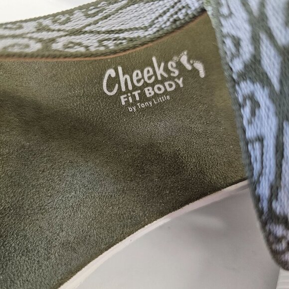 Cheeks Fit Body By Tony Little Women’s Sandals 8M Green & Gray Geometric - Picture 8 of 12
